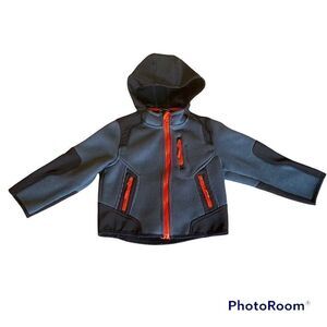 Weatherproof Boys Scuba Jacket Gray Lightweight Full Zip Pockets Hooded size 5/6